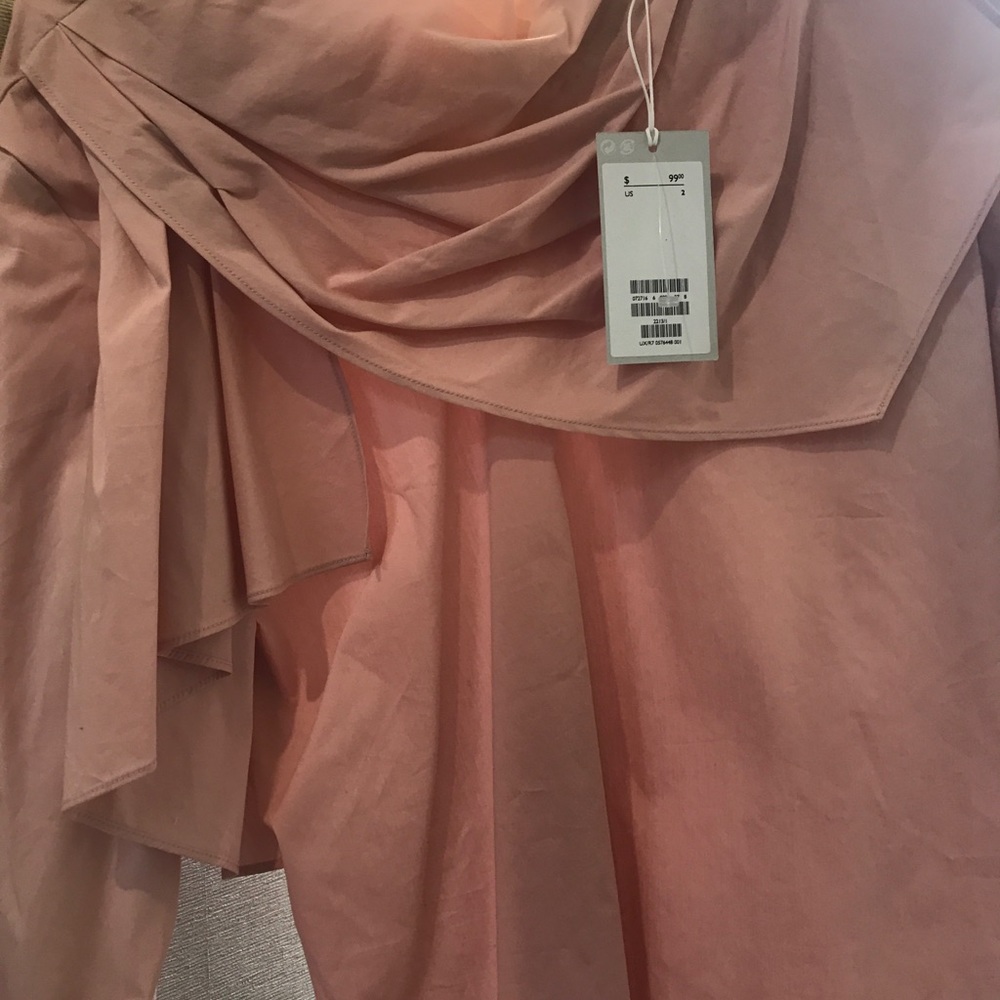 COS women’s pink top with draped neck - Picture 3 of 5
